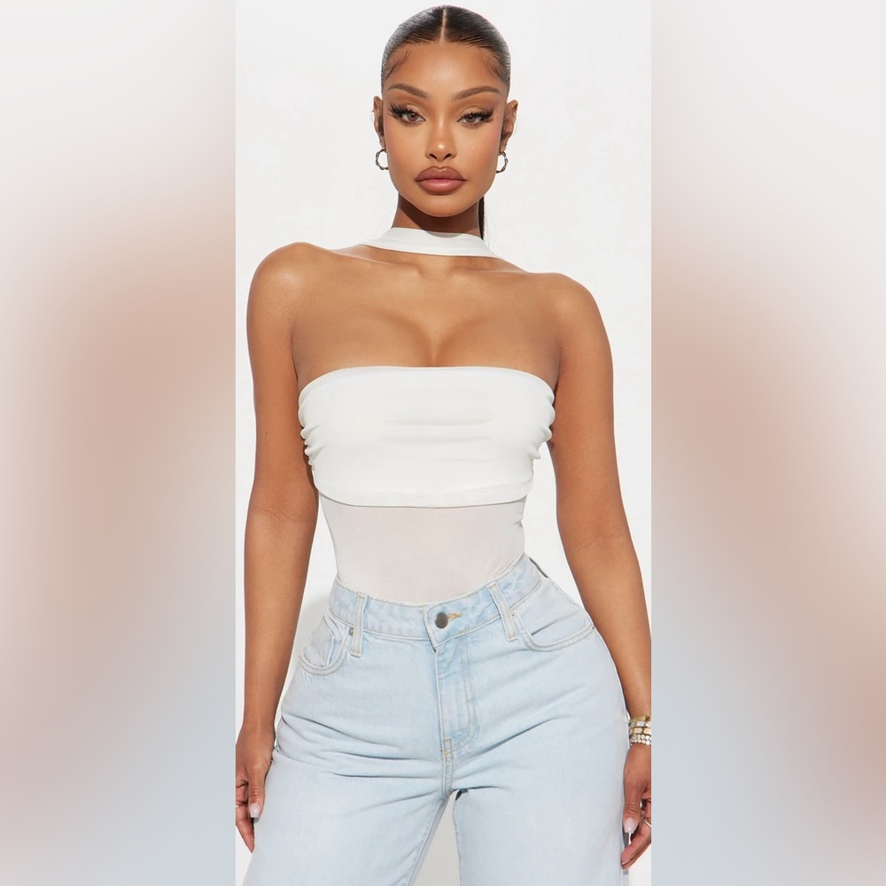 Fashion Nova White Strapless Bodysuit - Picture 2 of 8